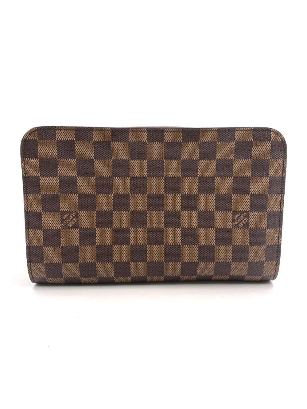 Louis Vuitton Damier Saint Louis Second Leather Brown Clutch Gold